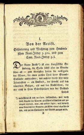 I. Von der Accise.