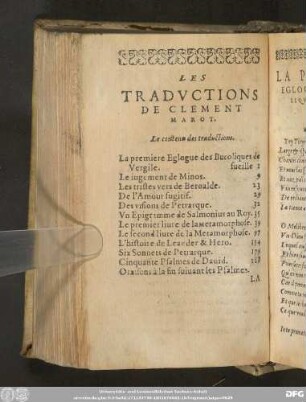 Les Traductions De Clement Marot.