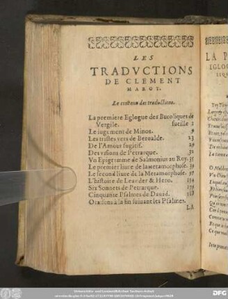 Les Traductions De Clement Marot.