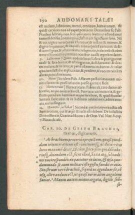 Cap. 10. De Gestu Brachii, manus, digitorum.