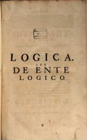 Schola philosophica. Tom. 1 [ca. 1700]