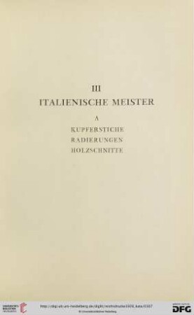 III. Italienische Meister