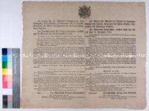 Verordnung von Gouverneur Louis-Nicolas Davout Prinz von Eckmühl betreffend den Beschluss über Einsetzung und Besetzung der Regierungskommissionen für Hamburg (in französischer und deutscher Sprache)
