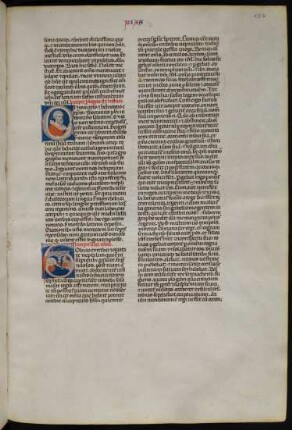 Deckfarbeninitiale T, historisiert: Der ruhende Tobit und Tobias