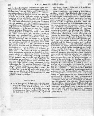 Dufrénoy, A. ; Elie de Beaumont, L.: Mémoires pour servir à une description géologique de la France. T. 1. Paris, Straßburg: Levrault 1830