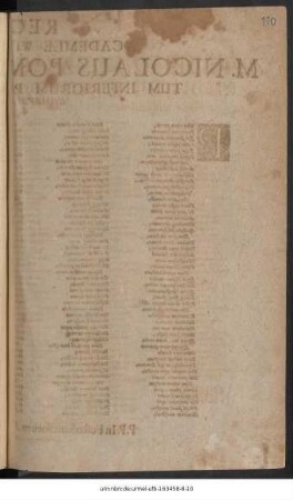 Rector Academiae Wittebergensis, M. Nicolaus Pompeius, Mathematum Inferiorum Professor Publicus, Civibus Academicis S.D. : Pubes citata pennis ... P.P. In Festo Sanctorum Angelorum, Anno recuperatae gratiae MDXLVI.