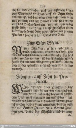 Zihnstein auff Zihn zu Probieren.