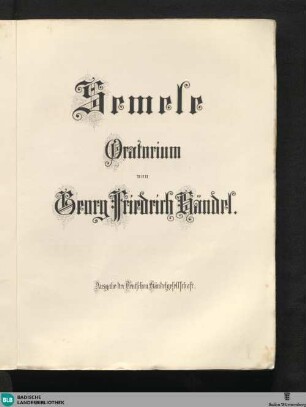 7: Semele : Oratorium
