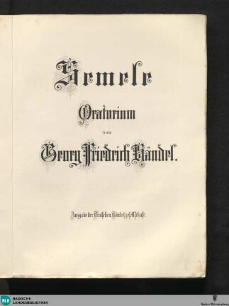 7: Semele : Oratorium