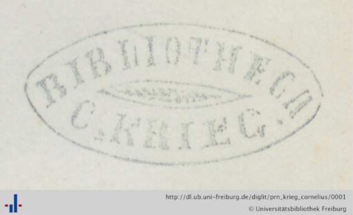 [Provenienz]: Krieg, Cornelius