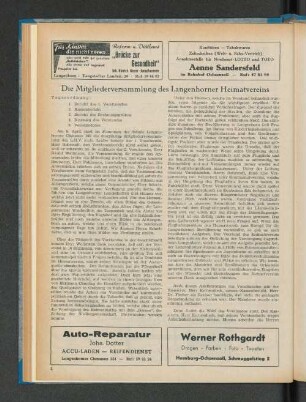 Die Mitgliederversammlung des Langenhorner Heimatvereins