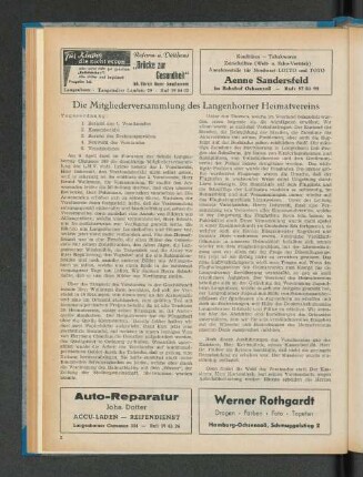 Die Mitgliederversammlung des Langenhorner Heimatvereins