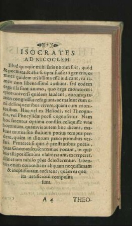 Isocrates Ad Nicoclem.