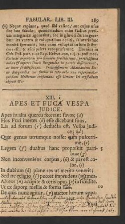 XIII. Apes Et Fuca Vespa Iudice.