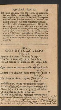 XIII. Apes Et Fuca Vespa Iudice.