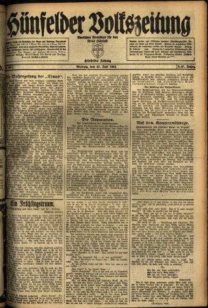 Ausgabe vom Montag, den 25. Juli 1921.