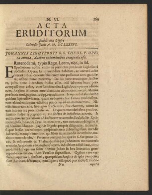 N. VI. [...] Calendis Junii A. M DC LXXXVI.