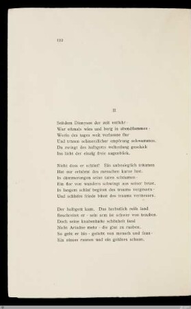 II Seitdem Dionysos der zeit entfuhr