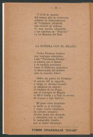 La guerra con el Brasil
