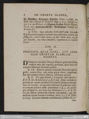 Cap. II. De Personis, Quae Dare, Aut Accipere Chartam Blancam Possunt