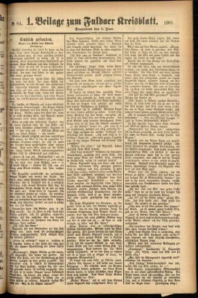 Zweite Ausgabe vom Samstag, den 01. Juni 1901.