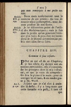 Chapitre XIV. Comment il faut resuter.