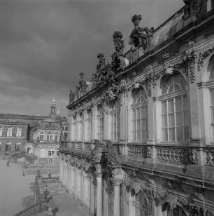 Dresden. Zwinger, Blick vom Zoologischen Pavillon zum Deutschen Pavillon