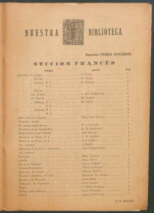 Nuestra biblioteca : Sección francés