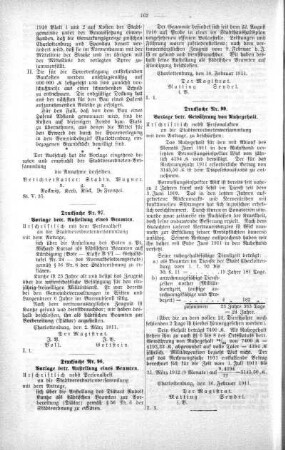 In nicht öffentlicher Sitzung (97.98,99), 29. März 1911