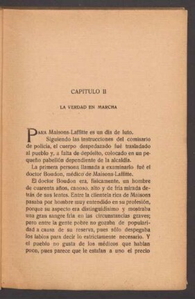 Capítulo II - La verdad en marcha