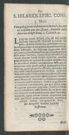 S. Hilarius Episc. Conf.