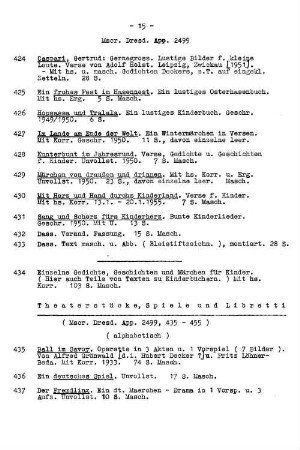 Theaterstücke. Spiele. Libretti