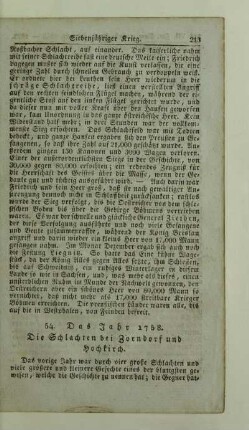 54. Das Jahr 1758. Die Schlachten bei Zorndorf und Hochkirch