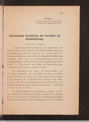 Schematische Darstellung des Verlaufes der Demobilisierung