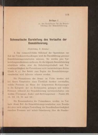 Schematische Darstellung des Verlaufes der Demobilisierung