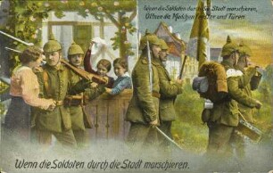 Wenn die Soldaten durch die Stadt marschieren.