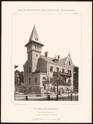 Geschäftshaus der Kurfürstendamm-Gesellschaft, Berlin-Grunewald: Ansicht (aus: Hermann Rückwardt, Villen-Neubauten der Umgebung von Berlin)