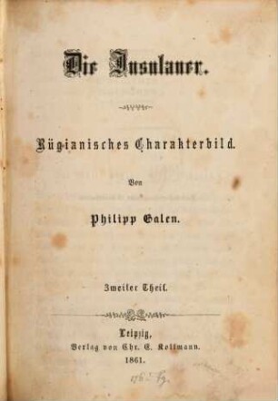 Die Insulaner : Rügianisches Charakterbild, 2