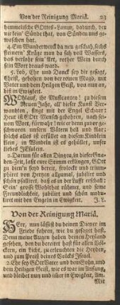 Von der Reinigung Mariä