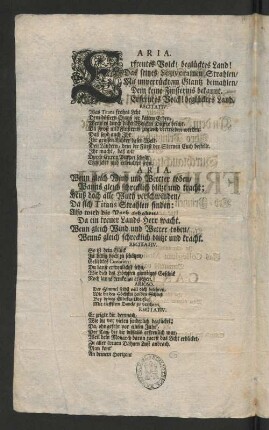 [Das Am Nordischen Himmel prächtigst leuchtende Dreyfache Sonnen-Licht, Wolte An dem Hohen Gebuhrts-Tage Ihro Printzlichen Hoheit, ...]