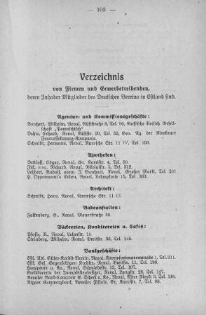 Verzeichnis von Firmen und Gewerbetreibenden