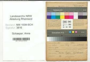 Entnazifizierung Anna Schaeper , geb. 13.04.1898 ()