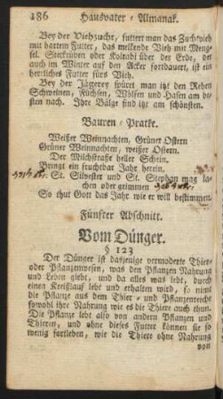 Fünfter Abschnitt. Vom Dünger.