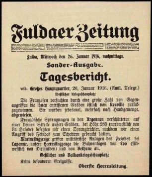 Ausgabe vom Mittwoch, den 26. Januar 1916.