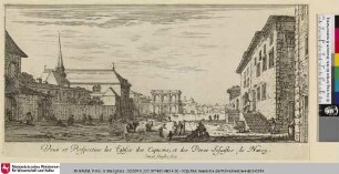 Veuë et Perspectiue des Eglises des Capucins, et des Peres Jesuistes de Nancy