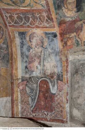 Freskenzyklus mit Christus und Heiligen, Christus thronend