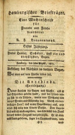 Sechster, sonst ein und dreyßigster, Bogen