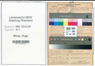 Entnazifizierung Hugo Bross , geb. 10.06.1898 (Lehrer)