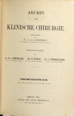 Archiv für klinische Chirurgie. 54. 1897
