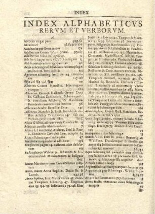 Index Alphabeticus Rerum et Verborum.